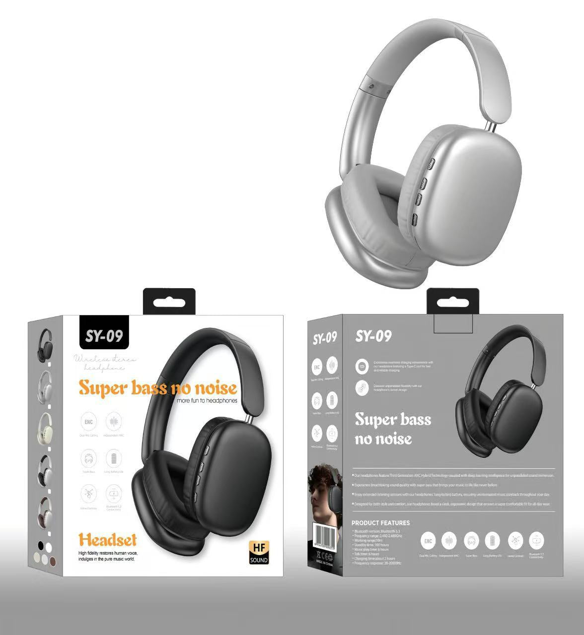 Casque Bluetooth à longue autonomie. - Casque Bleutooth - Gris ciel étoilé - SupportConnect
