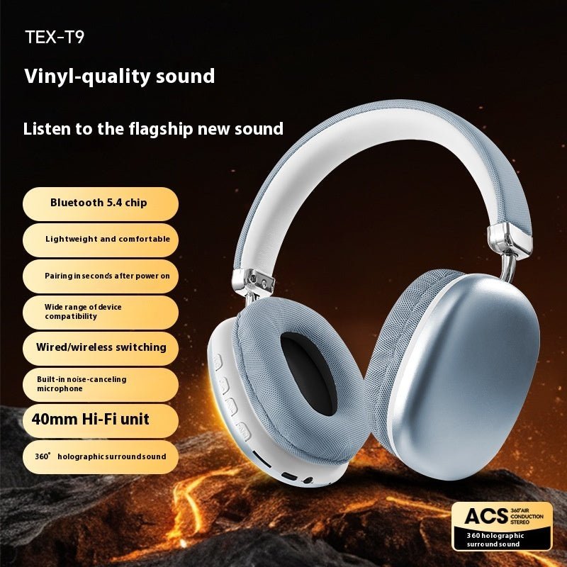 Casque Bluetooth TEX - T9 Casque sans fil Casque audio. - Casque Bleutooth - Bleu - SupportConnect