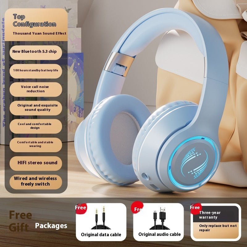 Casque sans fil Casque Bluetooth Caisson de basses Jeu Super clair. - Casque Bleutooth - Bleu - SupportConnect