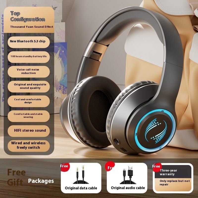 Casque sans fil Casque Bluetooth Caisson de basses Jeu Super clair. - Casque Bleutooth - Noir - SupportConnect