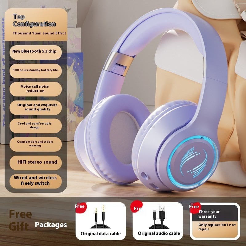 Casque sans fil Casque Bluetooth Caisson de basses Jeu Super clair. - Casque Bleutooth - Violet - SupportConnect